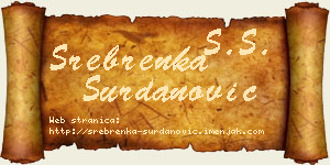 Srebrenka Surdanović vizit kartica